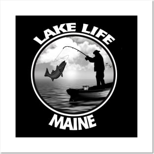 Lake Life Maine Big Catch Fishing Boating Posters and Art